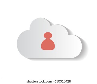 Cloud icon with account icon technology 