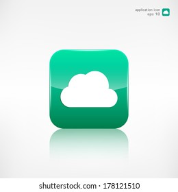 Cloud icon. Application button.