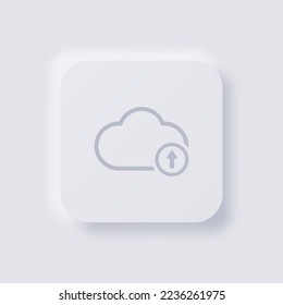 Cloud icon with Arrow symbol, White Neumorphism soft UI Design for Web design, Application UI and more, Button, Vector.