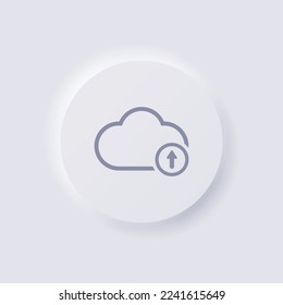 Cloud icon with Arrow symbol, White Neumorphism soft UI Design for Web design, Application UI and more, Button, Vector.