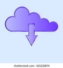 cloud icon with an arrow vector illustration