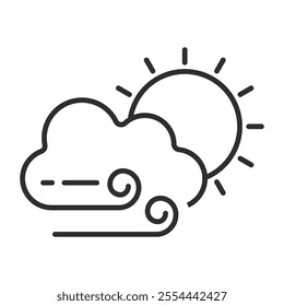 Cloud icon, Autumn symbol outline icon, editable vector illustration and transparent graphic element. Isolated on white background