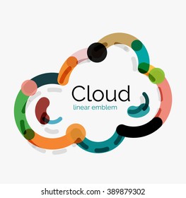 Cloud icon, background. Line design