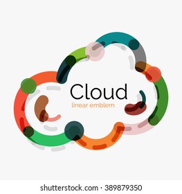 Cloud icon, background. Line design