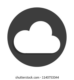 cloud icon in Badge style with shadow 