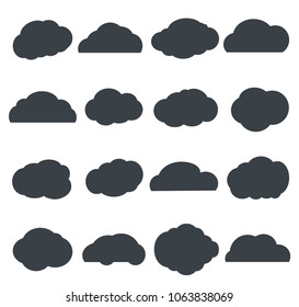 Cloud icon in black color set.cloud   storage save and sharing data online 