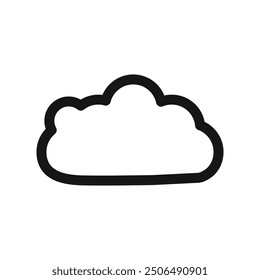 Icono de nube Logotipo de Vector de arte de línea negra