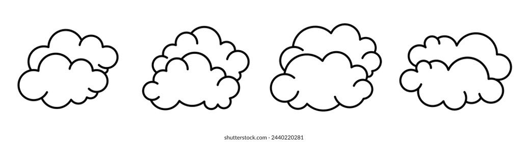 Diseño de línea negra de icono de nube. Ilustración vectorial