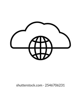Icono de nube Línea negra Fondo blanco Nube Descarga Nube Globo
