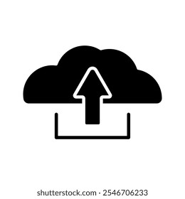 ícone de nuvem linha preta fundo branco nuvem download nuvem globo
