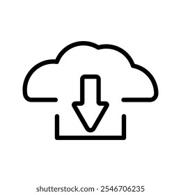 Icono de nube Línea negra Fondo blanco Nube Descarga Nube Globo
