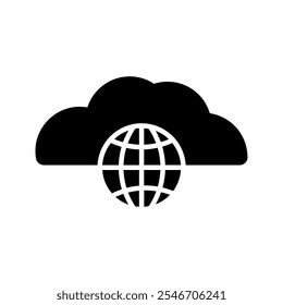 Wolke Symbol schwarze Linie weißer Hintergrund Wolke herunterladen Wolke Globus
