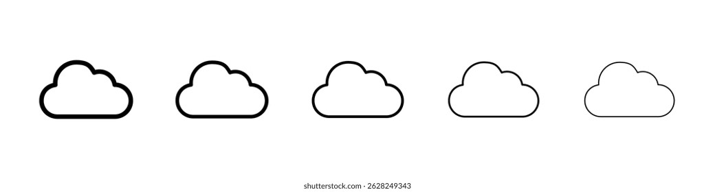 Cloud icon in black. Vector illustration for graphic design