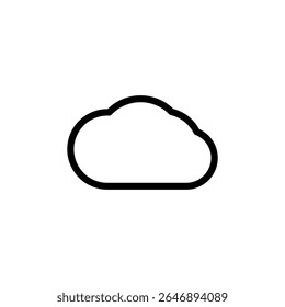 Cloud icon. Black vector illustration.