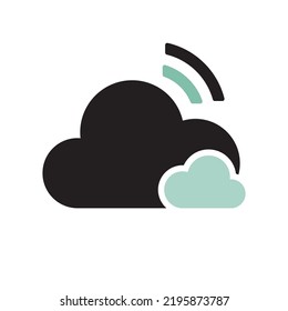 Icono de nube negro.Símbolo de uso compartido.Ilustración vectorial 