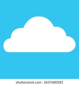 Cloud icon. Blue sky cloud vector isolated on transparent light blue background. Cartoon weather illustration. Fluffy nature environment symbol for web and app.