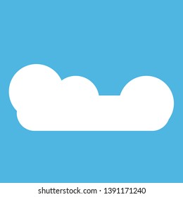 Cloud icon . Blue sky with white cloud. Simple cute cartoon design.