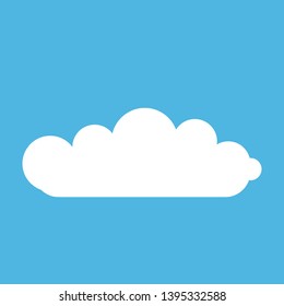 Cloud icon . Blue sky with white cloud. Simple cute cartoon design.