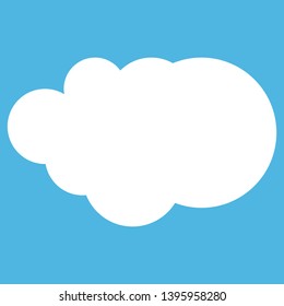 Cloud icon . Blue sky with white cloud. Simple cute cartoon design.