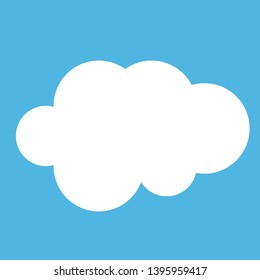 Cloud icon . Blue sky with white cloud. 