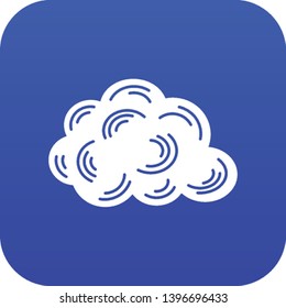 Cloud icon blue vector isolated on white background