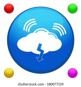 Cloud icon button vector with 4 color backgrounds included