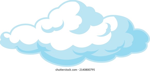 Icono de nube con estilo de dibujos animados. Forma suave redondeada aislada en fondo blanco