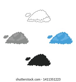 Cloud icon in cartoon,black style isolated on white background. Weather symbol stock vector illustration