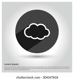 Cloud icon. Circle concept web buttons. vector illustration. Flat design style
