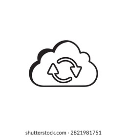 Cloud icon with circular arrows symbolizing data sync or refresh process
