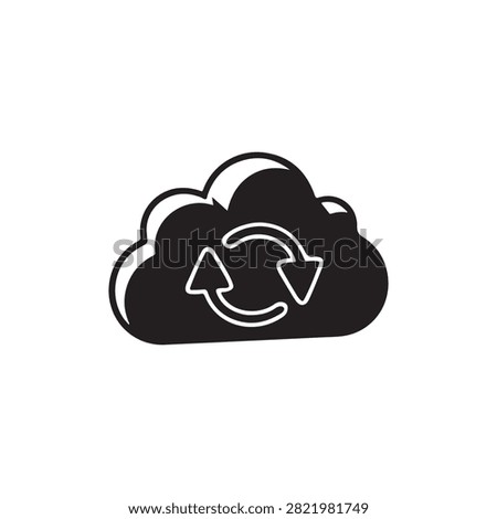 Cloud icon with circular arrows symbolizing data synchronization process