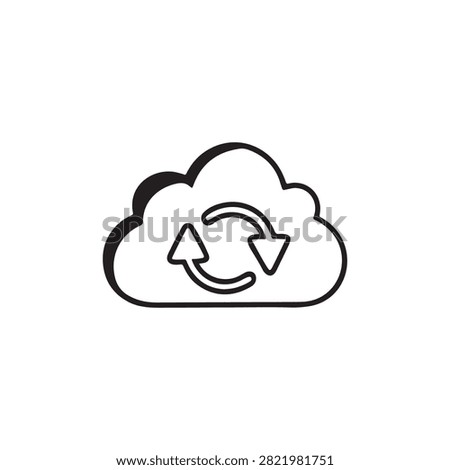 Cloud icon with circular arrows symbolizing data sync or refresh process
