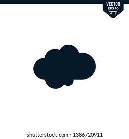 Cloud icon collection in glyph style, solid color vector