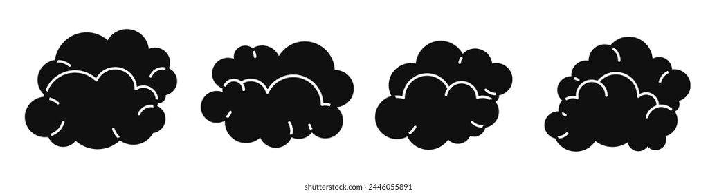Cloud icon collection. Stock vector illustration.