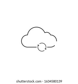 Cloud icon.  Cloud computing line  icon.  Internet service platform, network server and cloud data transfer icon.