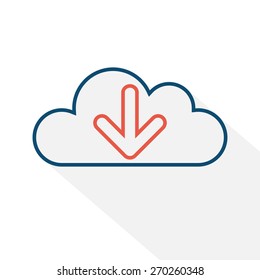 Cloud icon. Cloud icon for cloud computing web and app. Download icon. Vector illustration