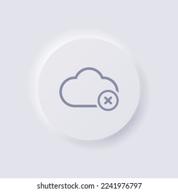 Icono de nube con símbolo de cruz, diseño de interfaz de usuario suave de Neumorfismo blanco para diseño web, IU de aplicación y más, Button, Vector.