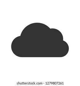 Cloud Icon. Dark weather icon on white background. Vector illustration.