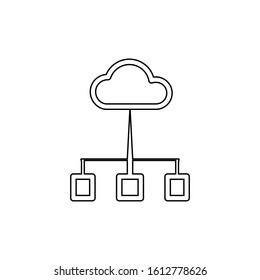 Cloud icon. Data server symbol. Logo design element