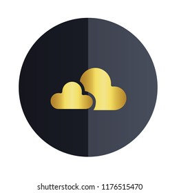 Cloud Icon Design Black Circle Background Vector Image
