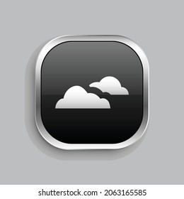 cloud cloud icon design. Glossy Button style rounded rectangle isolated on gray background.. Vector illustration