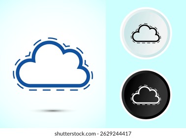 Cloud icon design illustration, weather icon sign symbol in color, black and white
