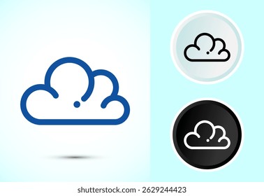 Cloud icon design illustration, weather icon sign symbol in color, black and white