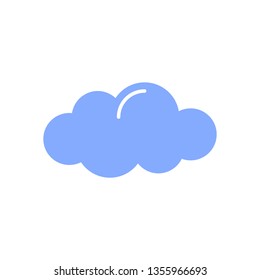 Cloud icon design on white background. Flat style vector illustration. 