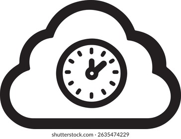 Cloud icon with directional arrows represents navigation, data flow, computing direction, network movement, guidance for apps, websites and digital interfaces.