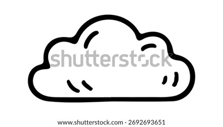 cloud icon doodle hand drawn. Outline line drawing clipart symbol. Vector illustration.