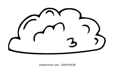 Cloud icon. Doodle line art weather sign illustration