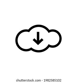 Cloud of icon. Dowload icon. Using the concept of downloads. Can be used for advertising purposes. Can be used for app. Vector EPS 10.
