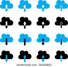Cloud Icon Download Upload Symbol Vector Illustration
