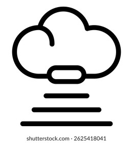 Cloud icon is downloading data, representing the concept of cloud computing